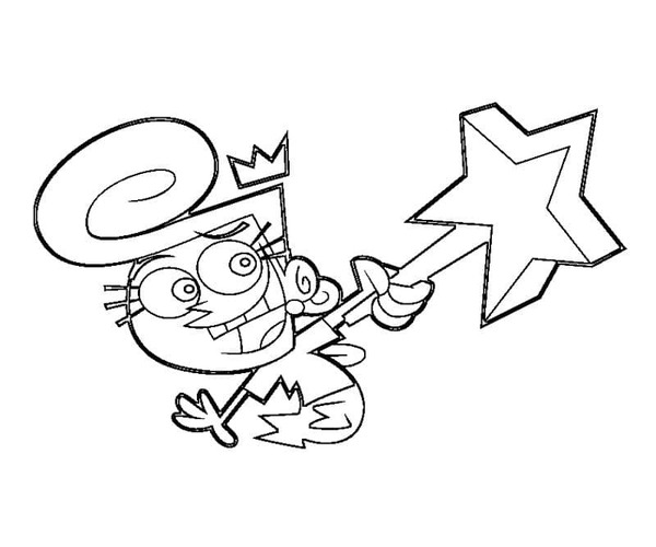 Kolorowanka Narysuj Wróżkowie Chrzestni wydruku prosty