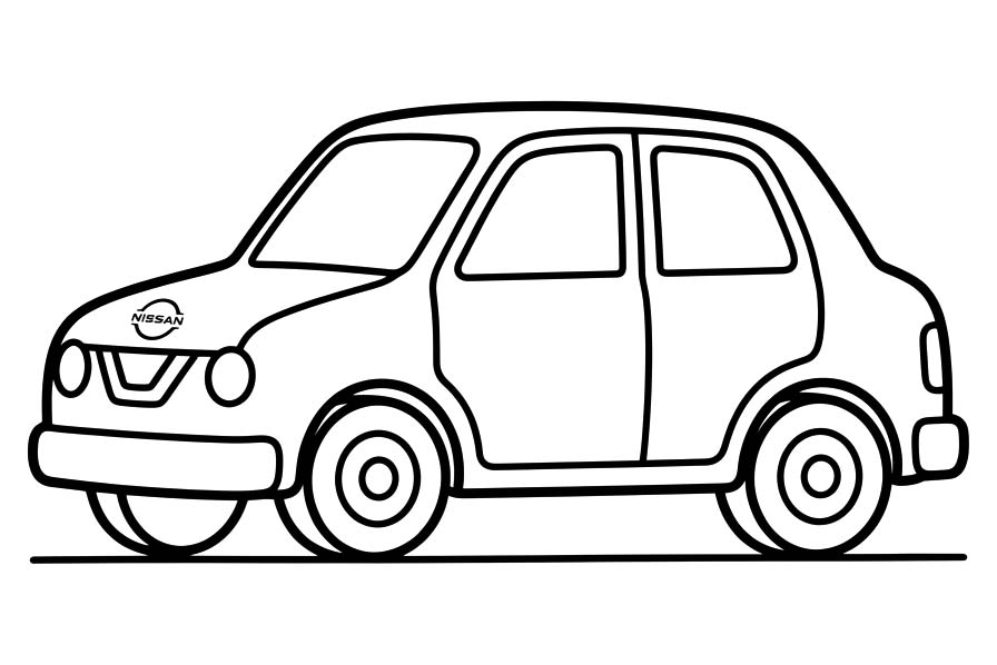 Kolorowanka Nissan bezpłatny wydruku dla dzieci