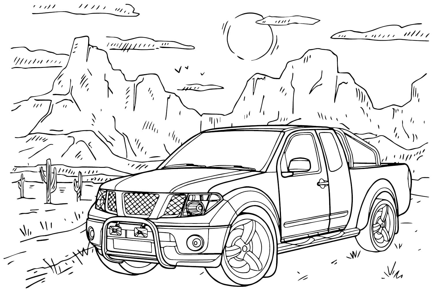 Kolorowanka Nissan bezpłatny wydruku łatwy