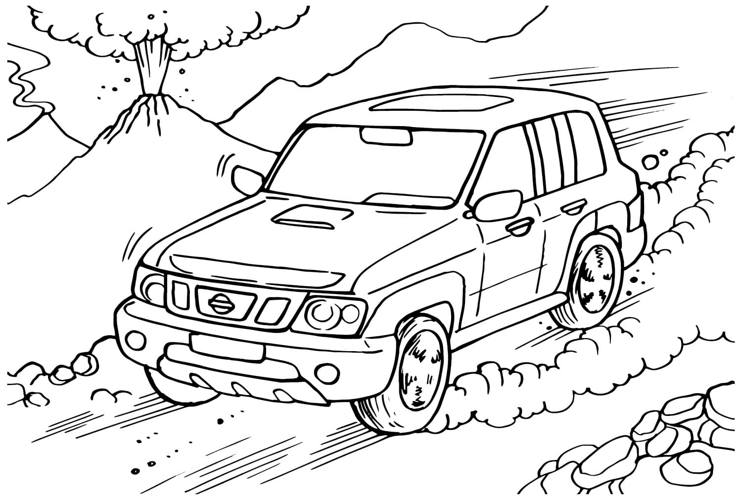 Kolorowanka Nissan bezpłatny wydruku prosty