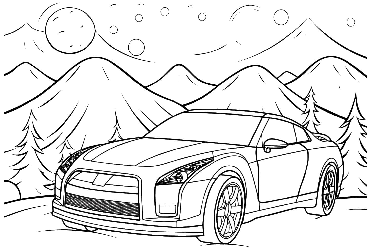 Kolorowanka Nissan wydruku podstawowy