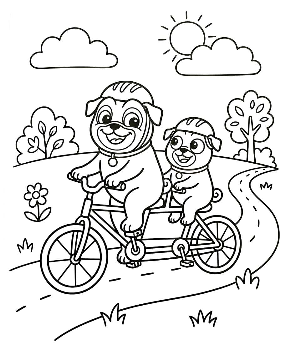 Kolorowanka Obraz Bingo i Rolly w akcji bezpłatny