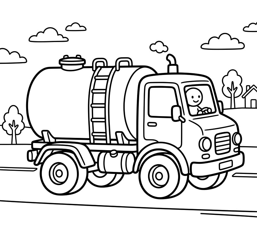 Kolorowanka Obraz Cysterna bezpłatny wydruku