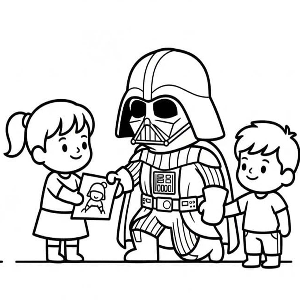 Kolorowanka Obraz Darth Vader do druku