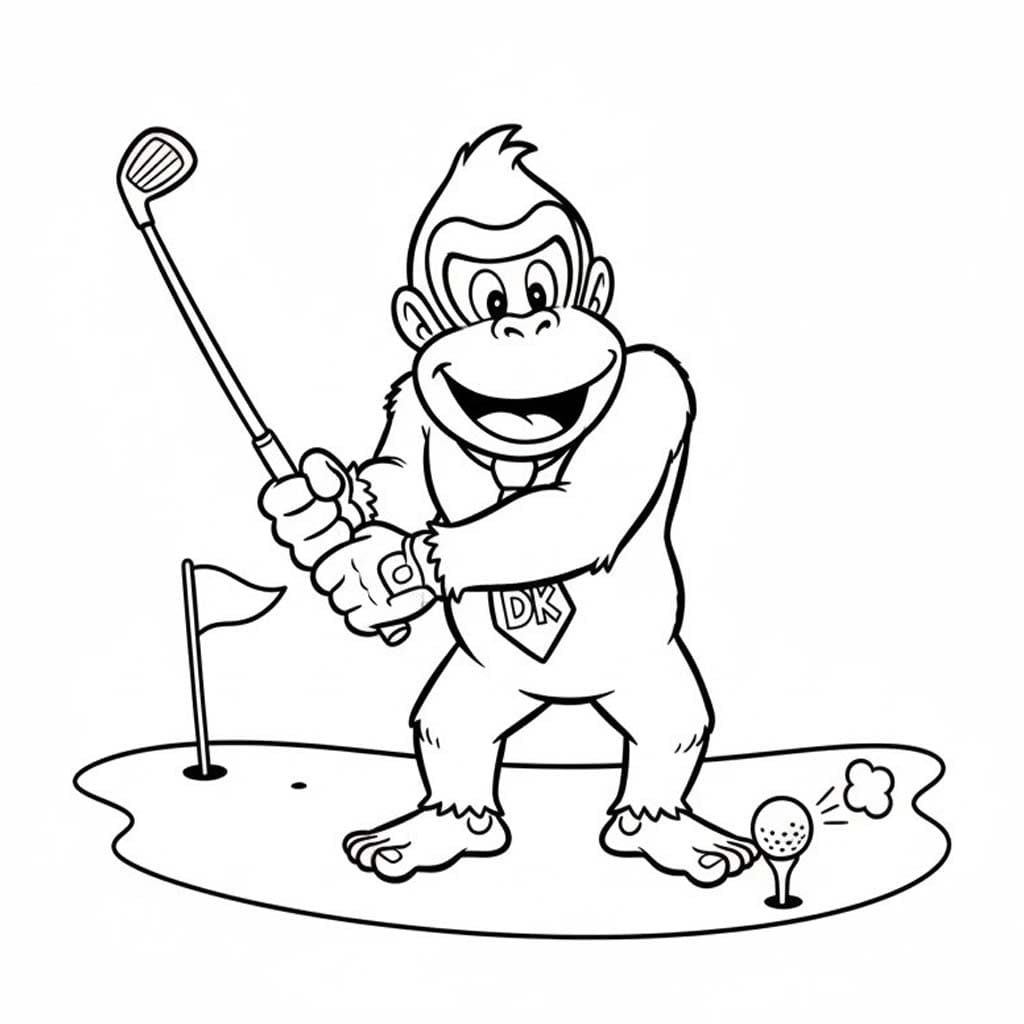 Kolorowanka Obraz Donkey Kong wydruku