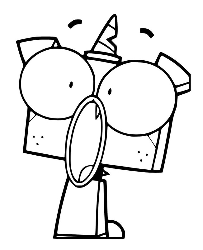 Kolorowanka Obraz Kicia Rożek bezpłatny wydruku