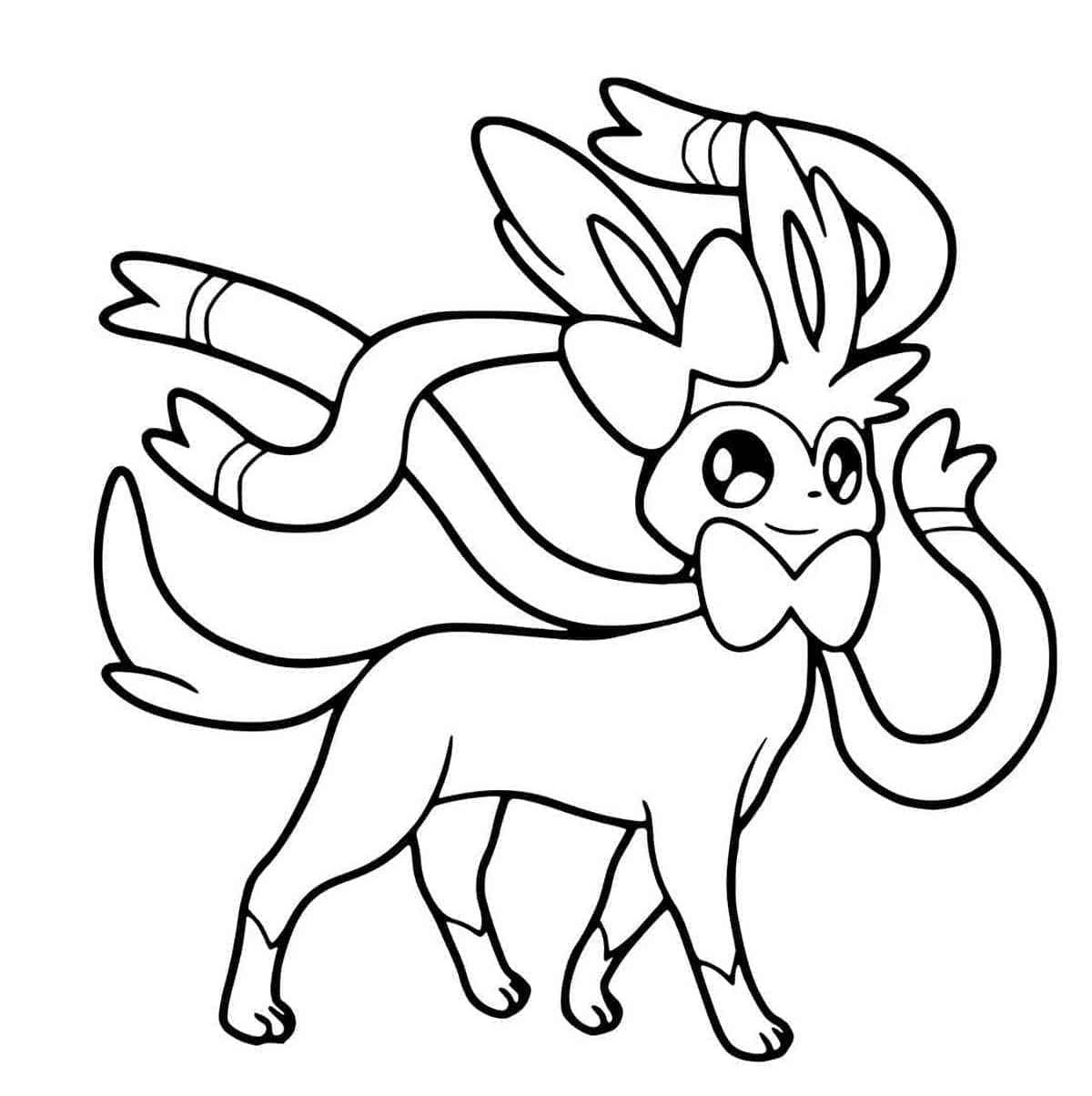 Kolorowanka Obraz Pokemon Sylveon bezpłatny wydruku