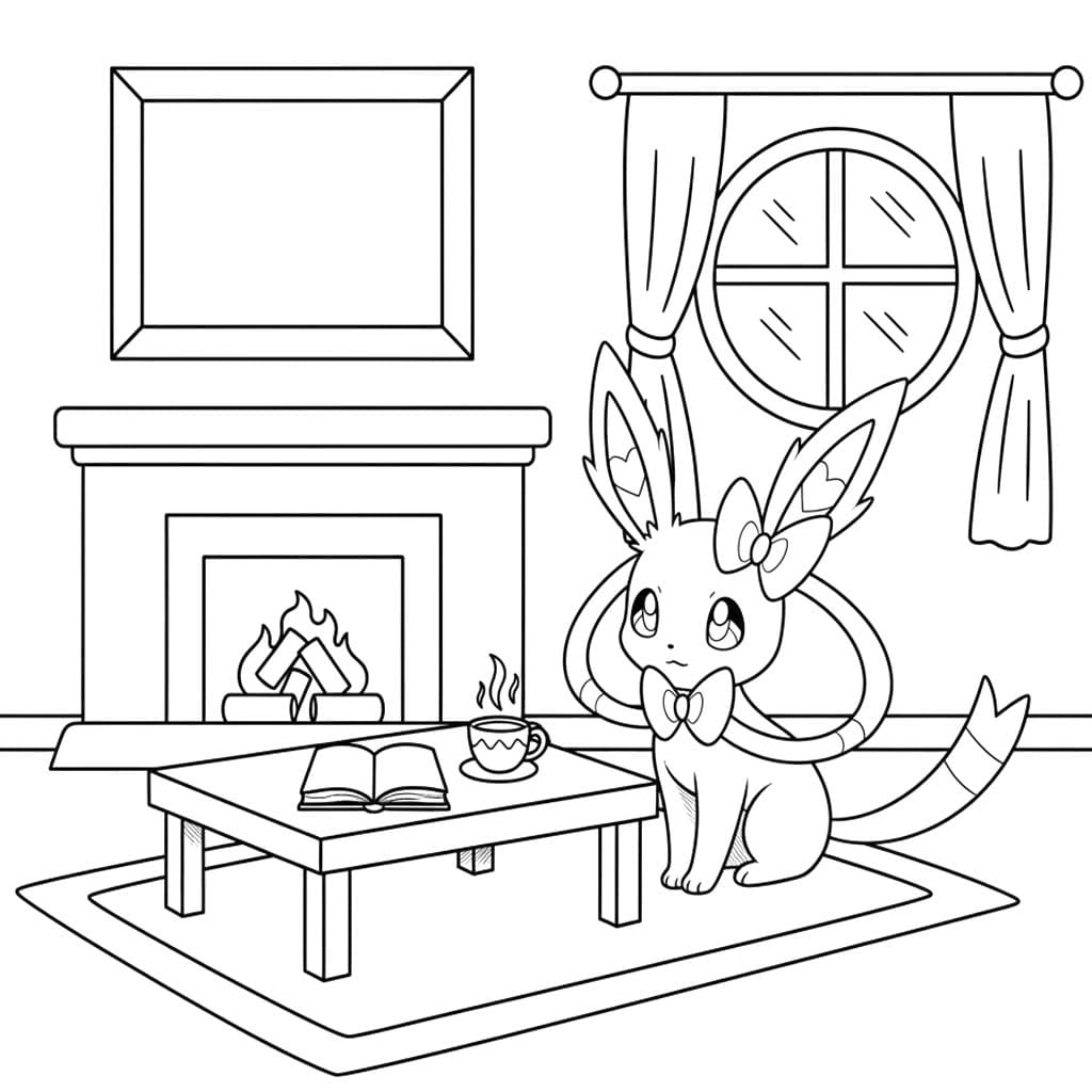 Kolorowanka Obraz Pokemon Sylveon