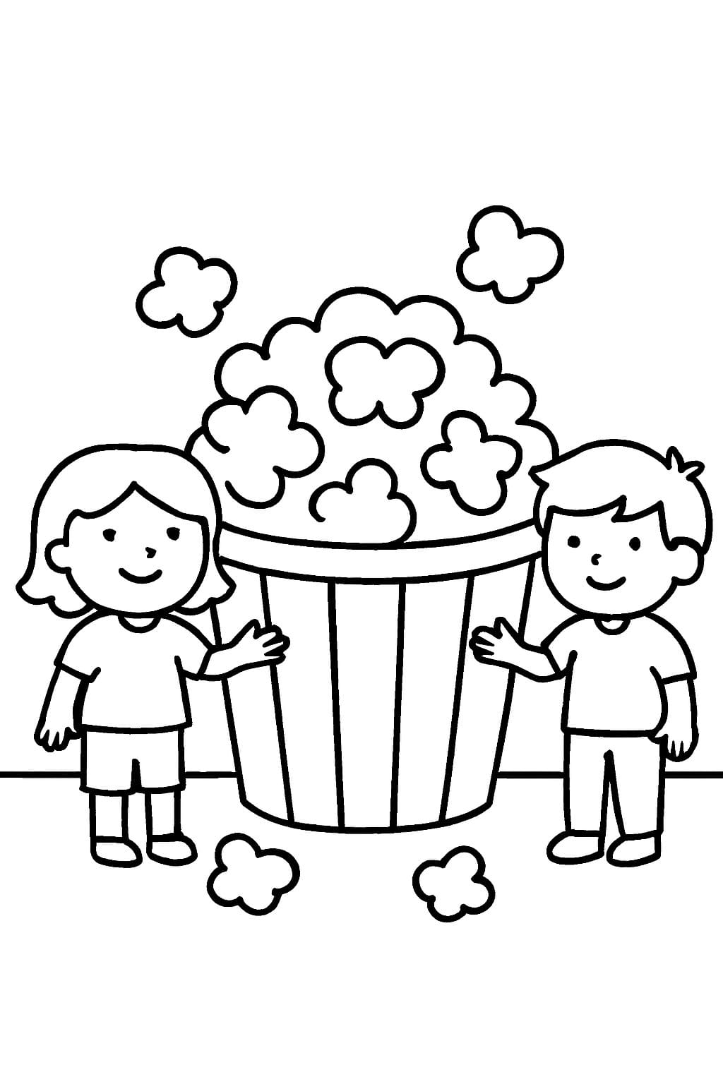 Kolorowanka Obraz Prażona Kukurydza bezpłatny wydruku