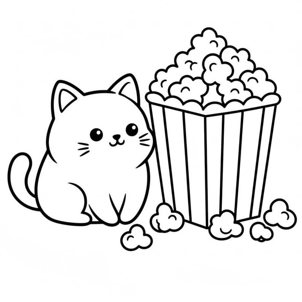 Kolorowanka Obraz Prażona Kukurydza bezpłatny