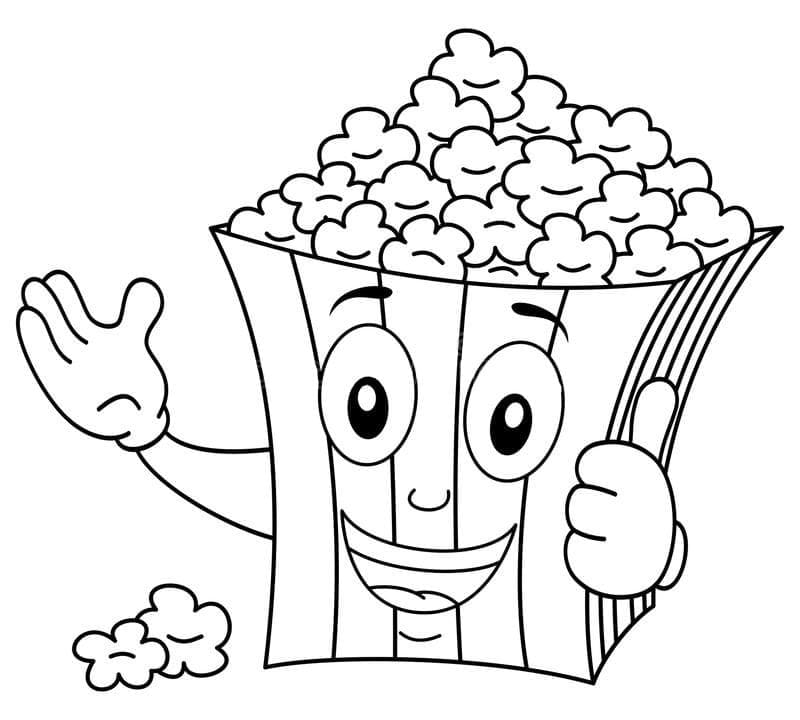 Kolorowanka Obraz Prażona Kukurydza wydruku