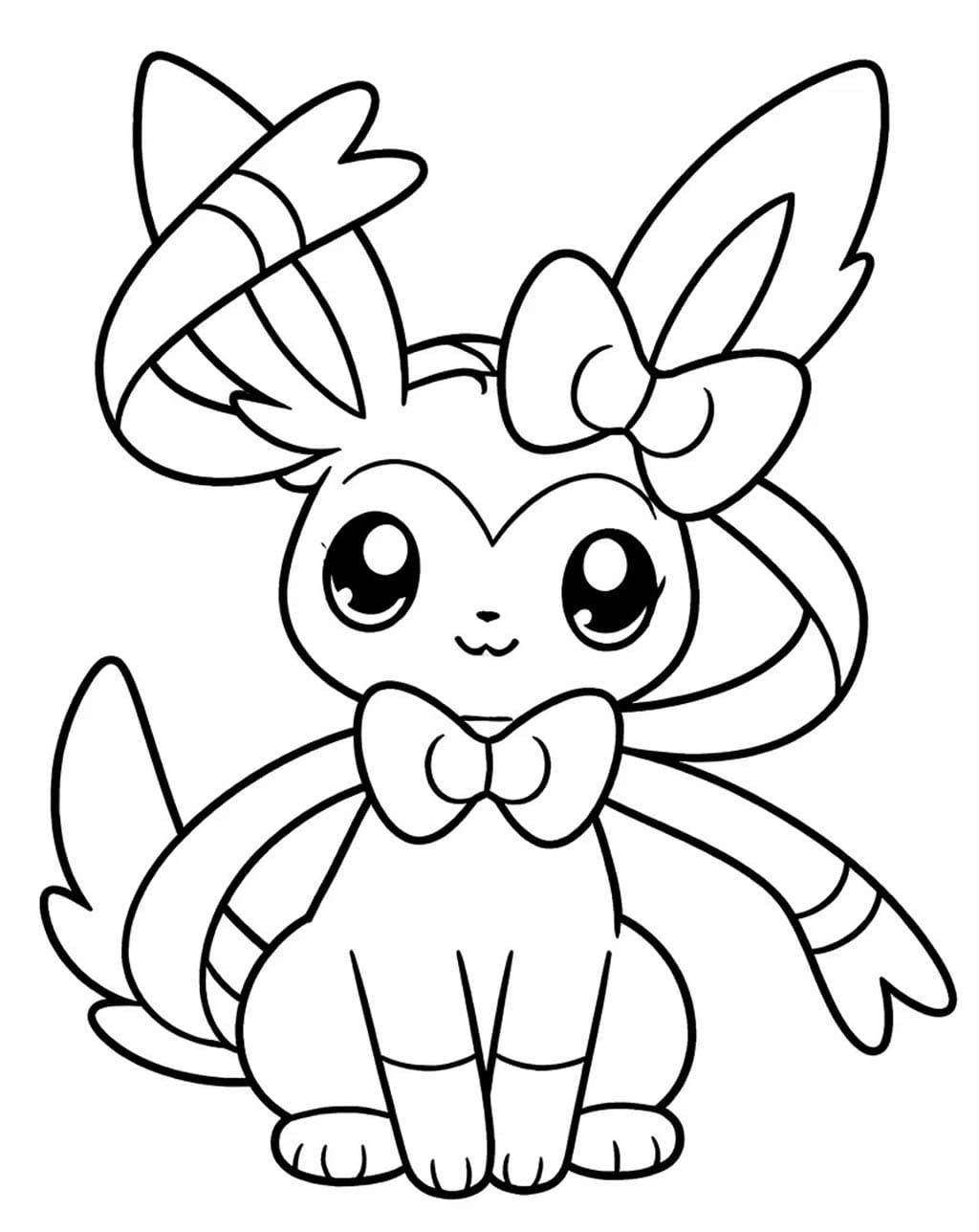 Kolorowanka Pokemon Sylveon bezpłatny dla dzieci
