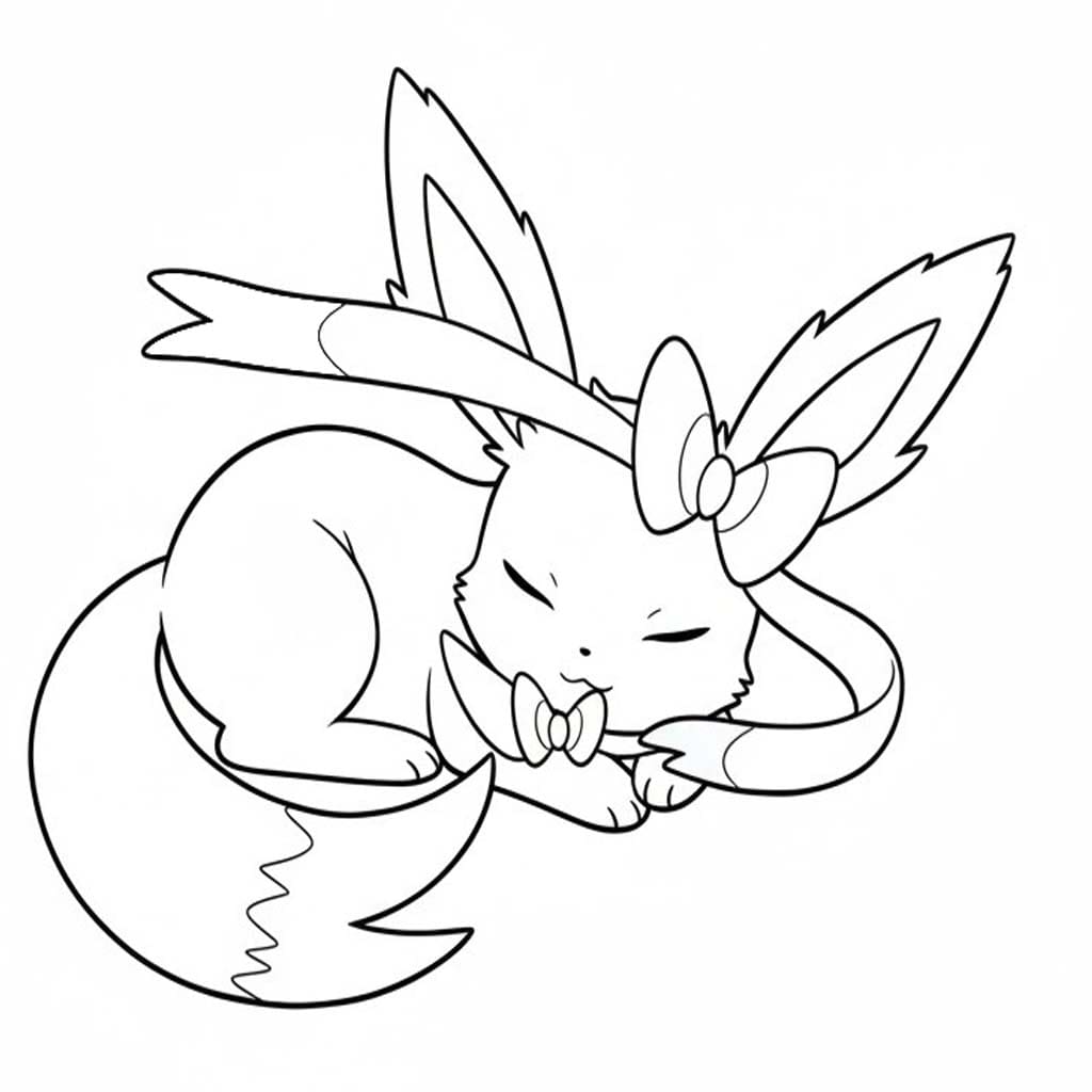 Kolorowanka Pokemon Sylveon bezpłatny podstawowy