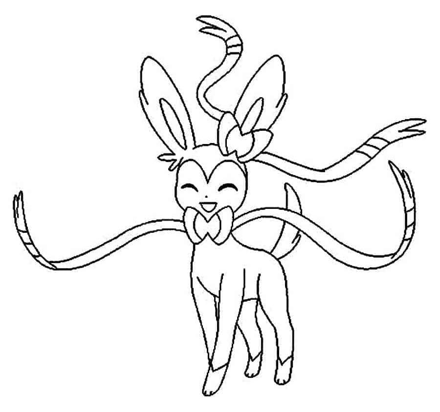Kolorowanka Pokemon Sylveon bezpłatny prosty