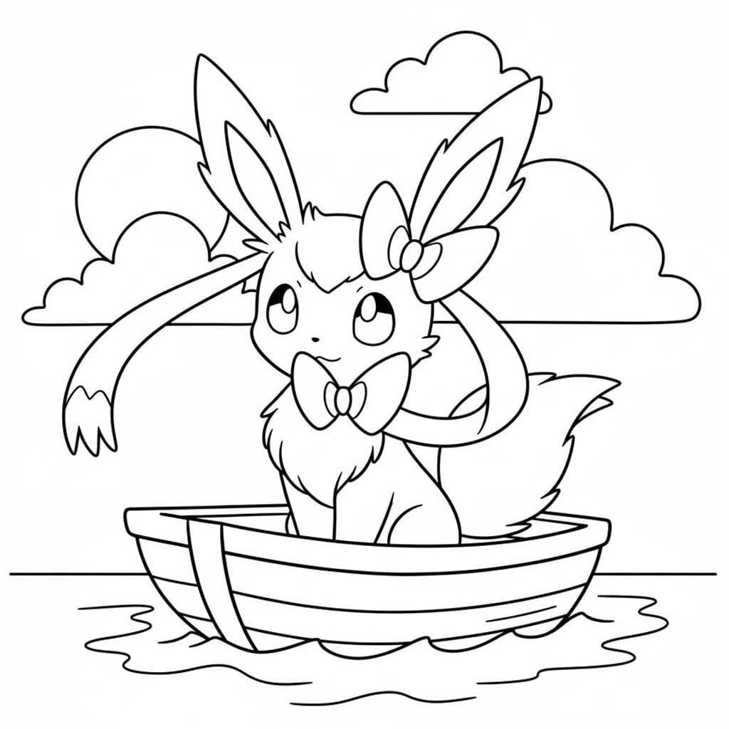 Kolorowanka Pokemon Sylveon dla dzieci