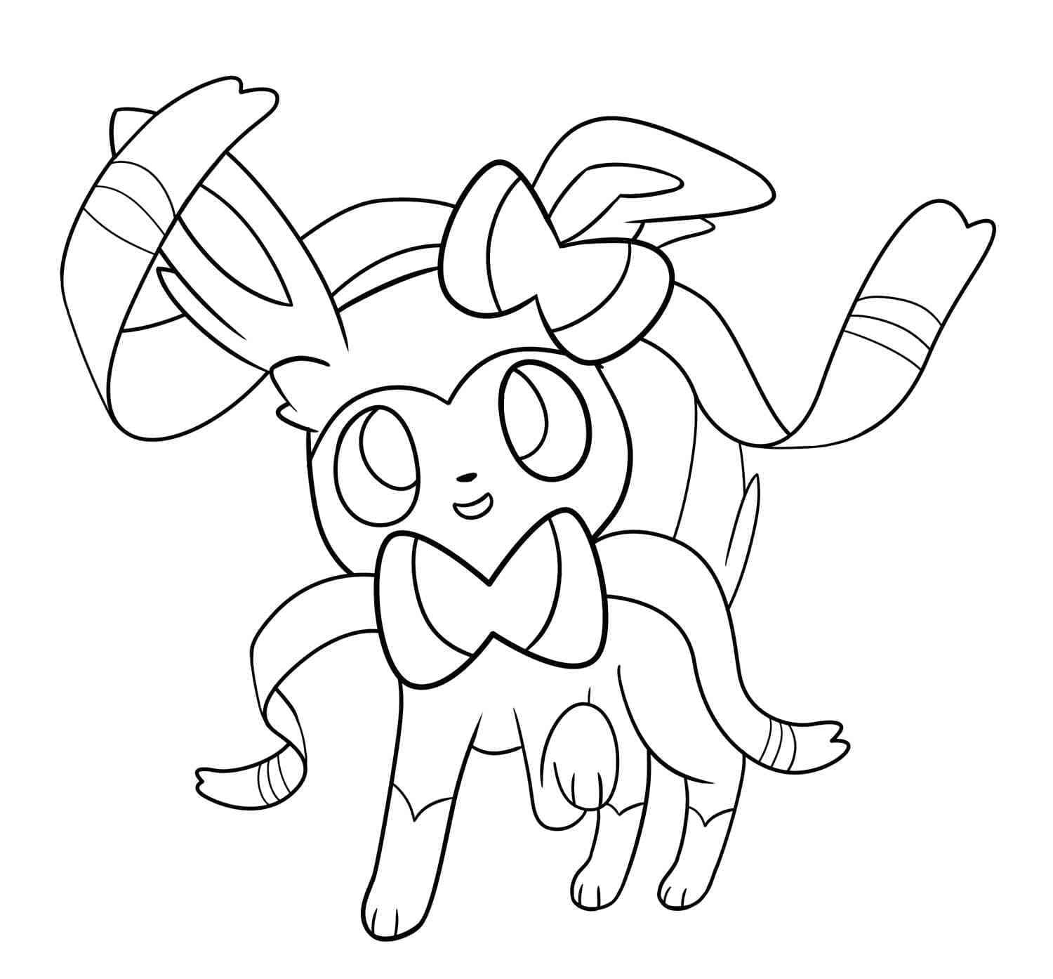 Kolorowanka Pokemon Sylveon wydruku podstawowy