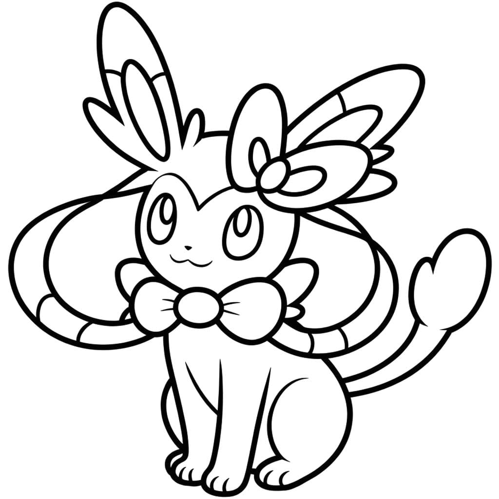 Kolorowanka Pokemon Sylveon wydruku prosty