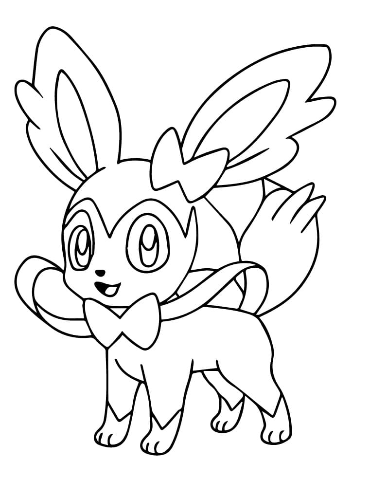 Kolorowanka Pokemon Sylveon wydruku