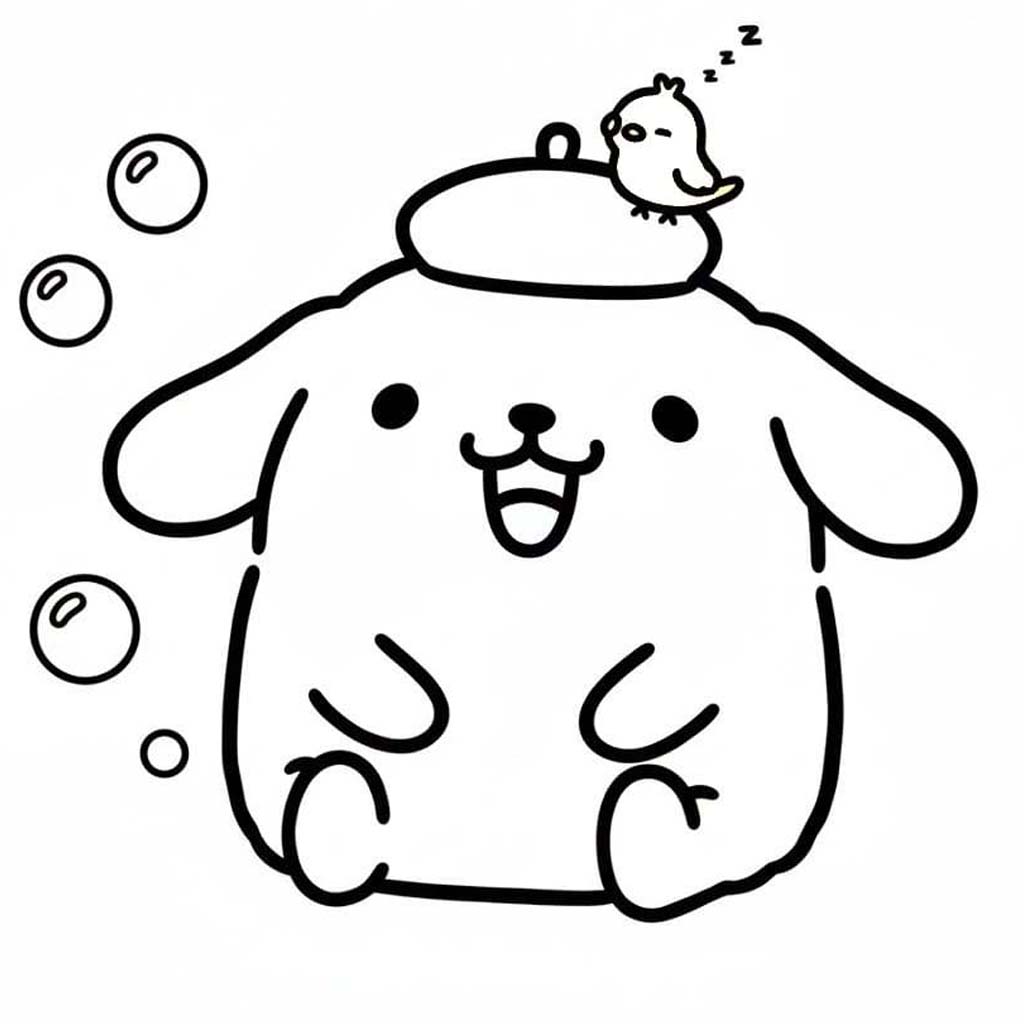 Kolorowanka Pompompurin bezpłatny wydruku dla dzieci