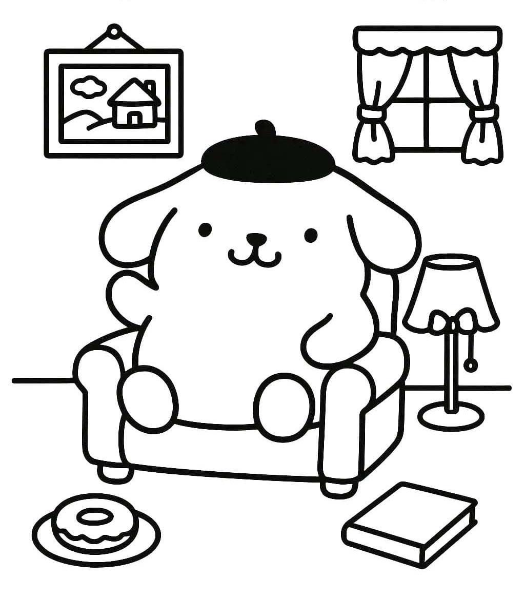 Kolorowanka Pompompurin bezpłatny wydruku podstawowy