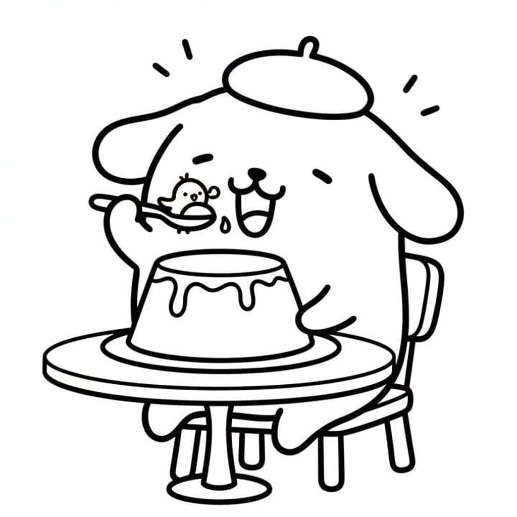 Kolorowanka Pompompurin wydruku dla dzieci