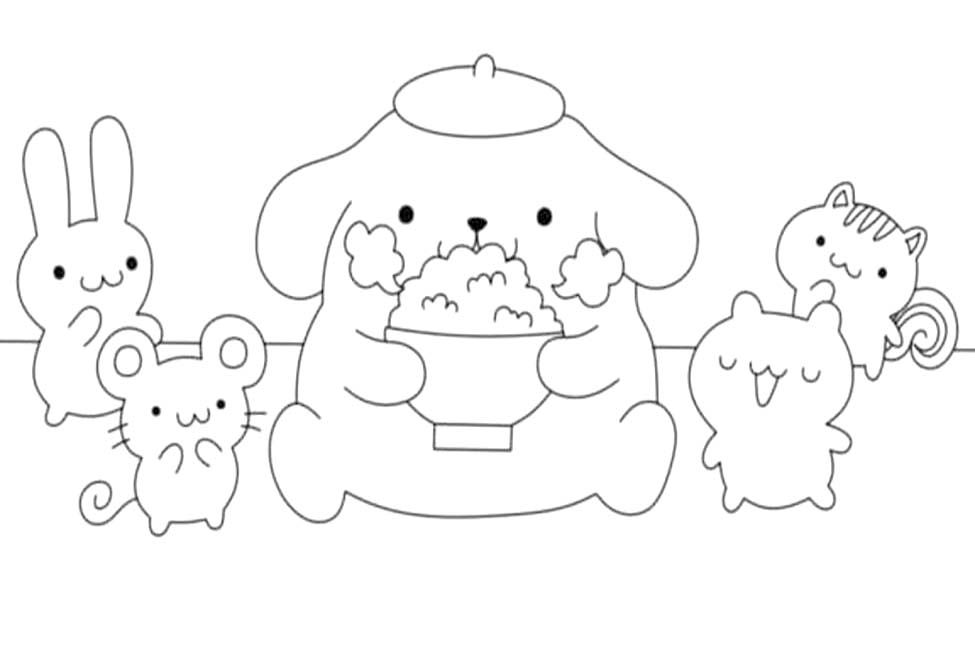 Kolorowanka Pompompurin wydruku łatwy