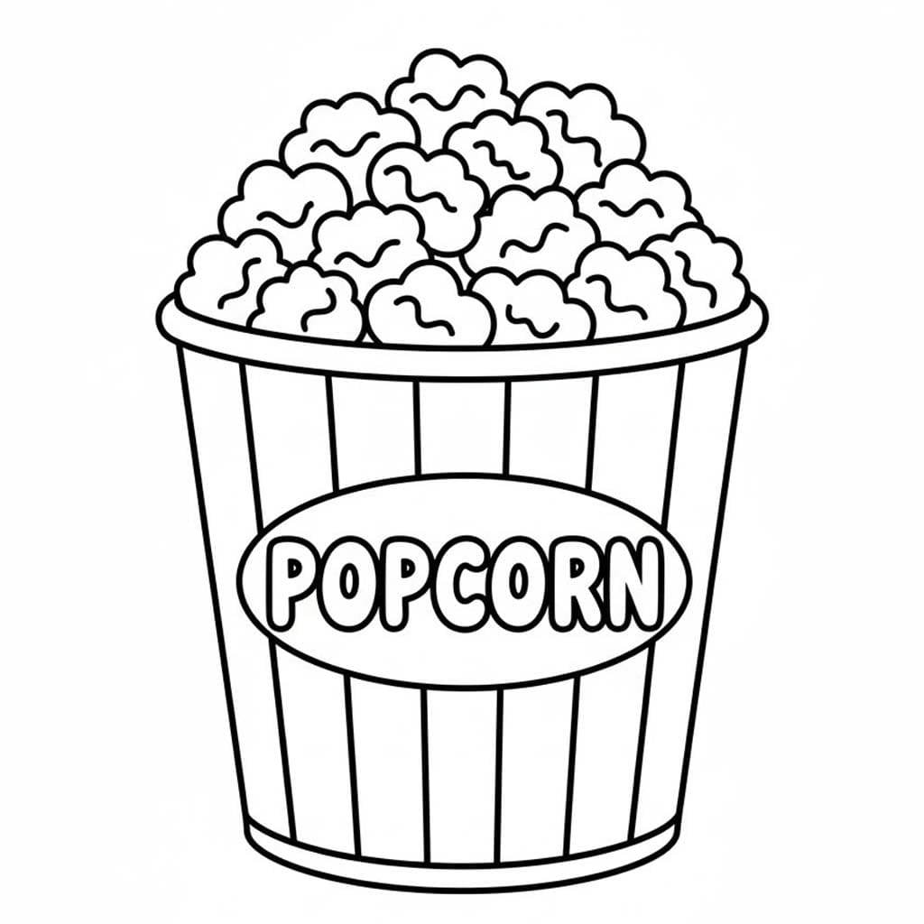 Kolorowanka Prażona Kukurydza bezpłatny podstawowy