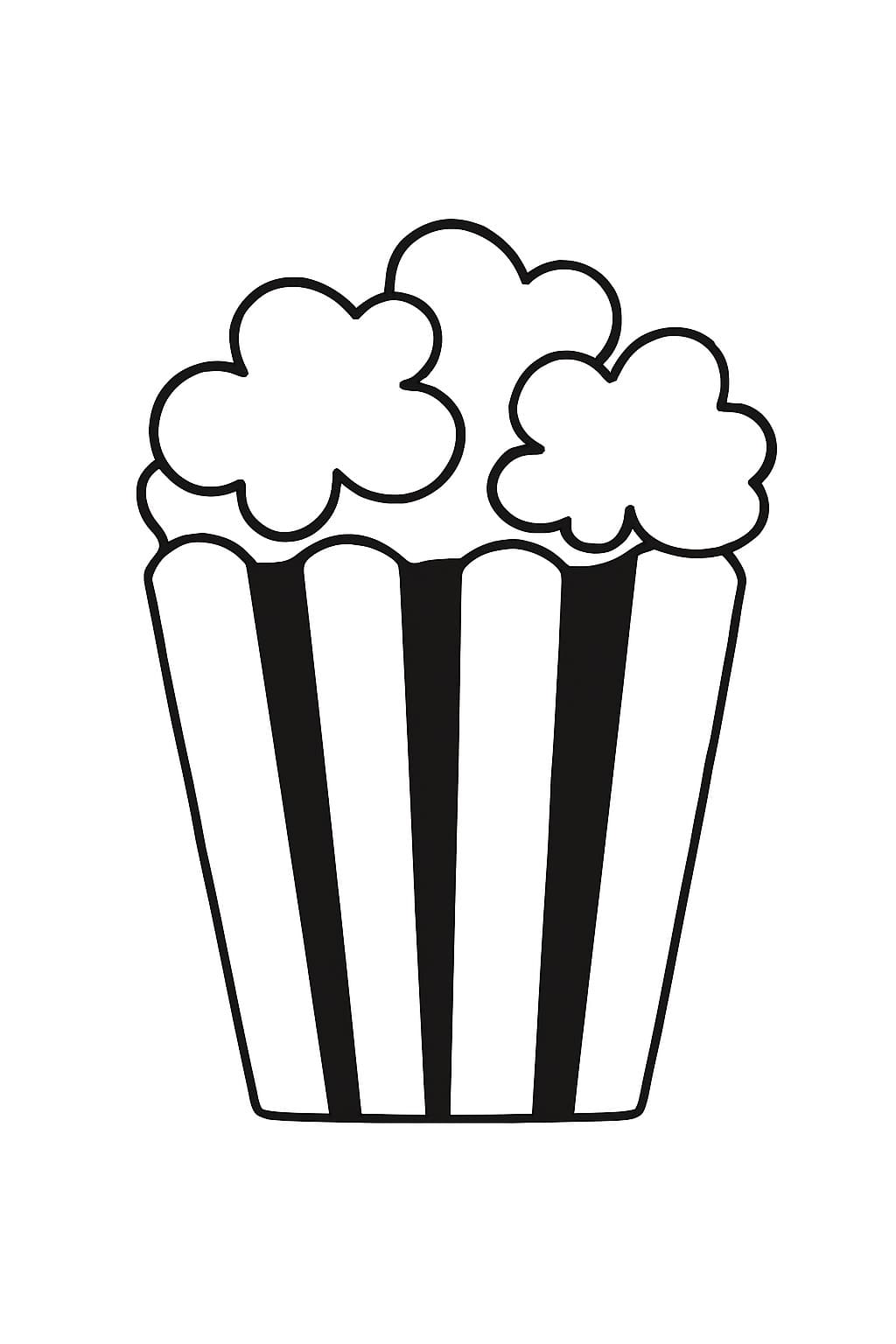 Kolorowanka Prażona Kukurydza bezpłatny prosty