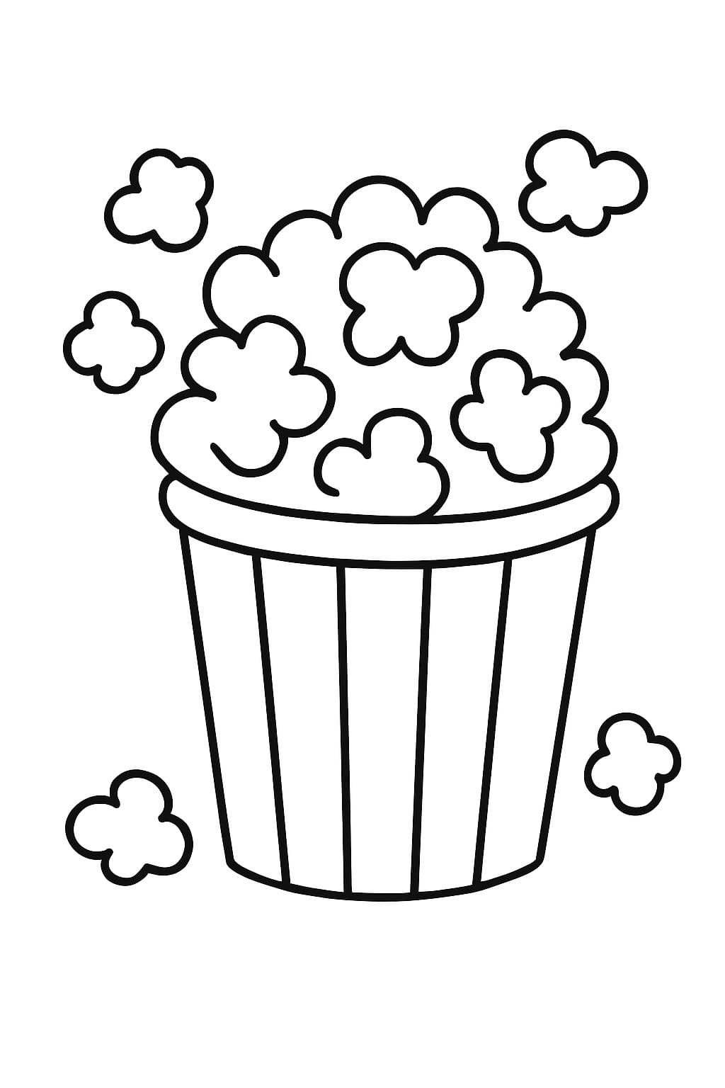 Kolorowanka Prażona Kukurydza bezpłatny wydruku dla dzieci