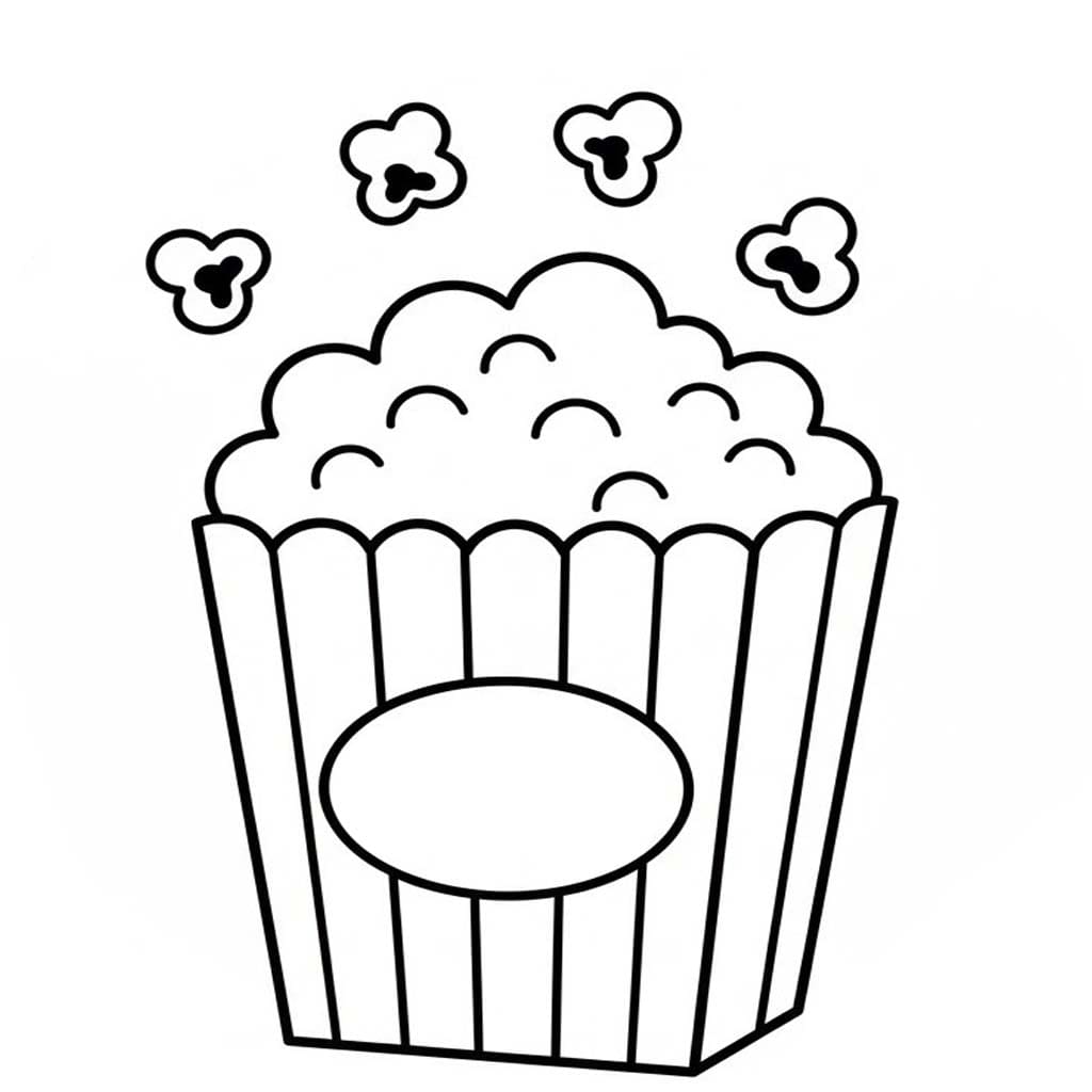 Kolorowanka Prażona Kukurydza bezpłatny wydruku łatwy