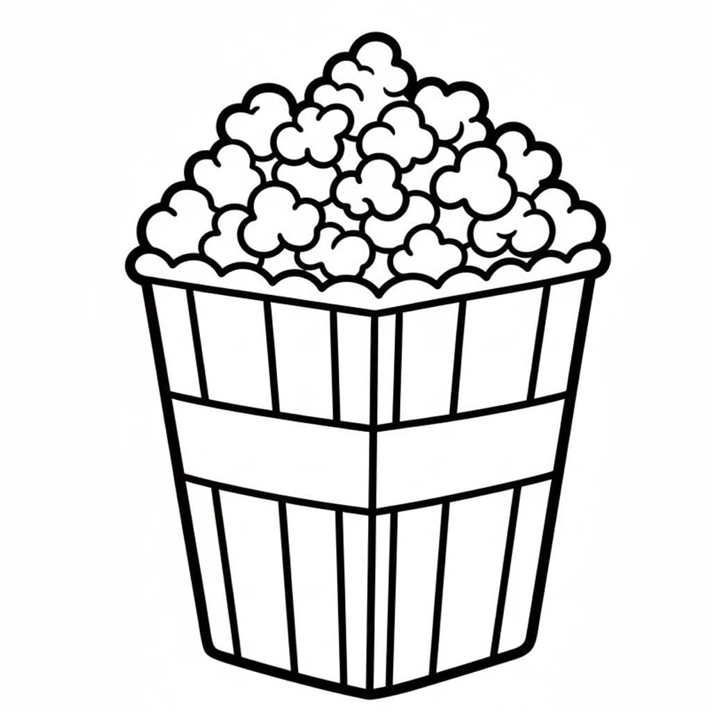 Kolorowanka Prażona Kukurydza bezpłatny wydruku podstawowy