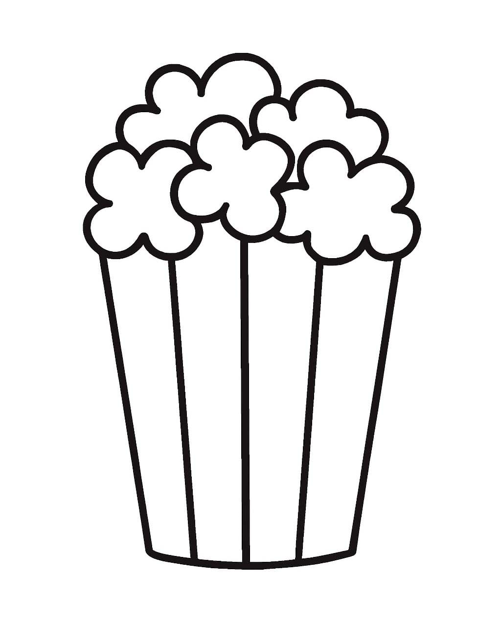 Kolorowanka Prażona Kukurydza bezpłatny wydruku prosty