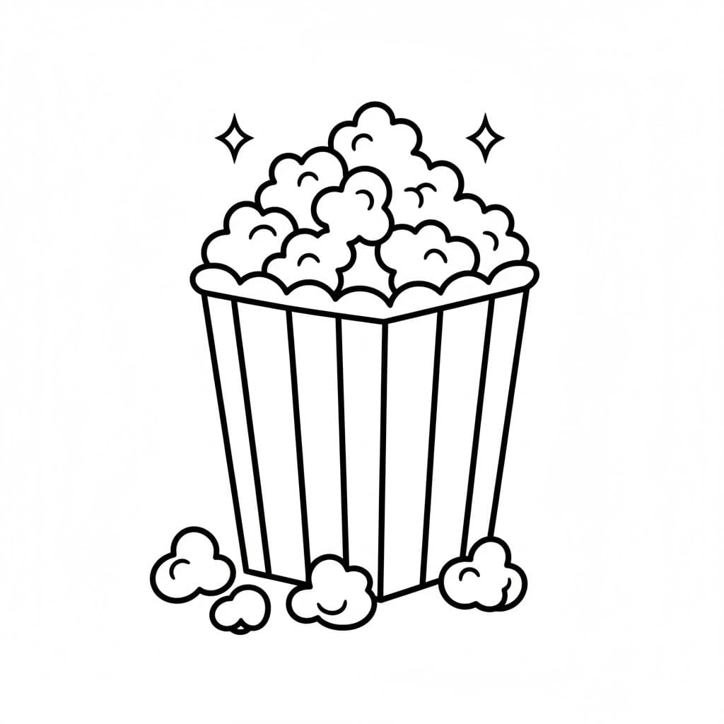 Kolorowanka Prażona Kukurydza bezpłatny