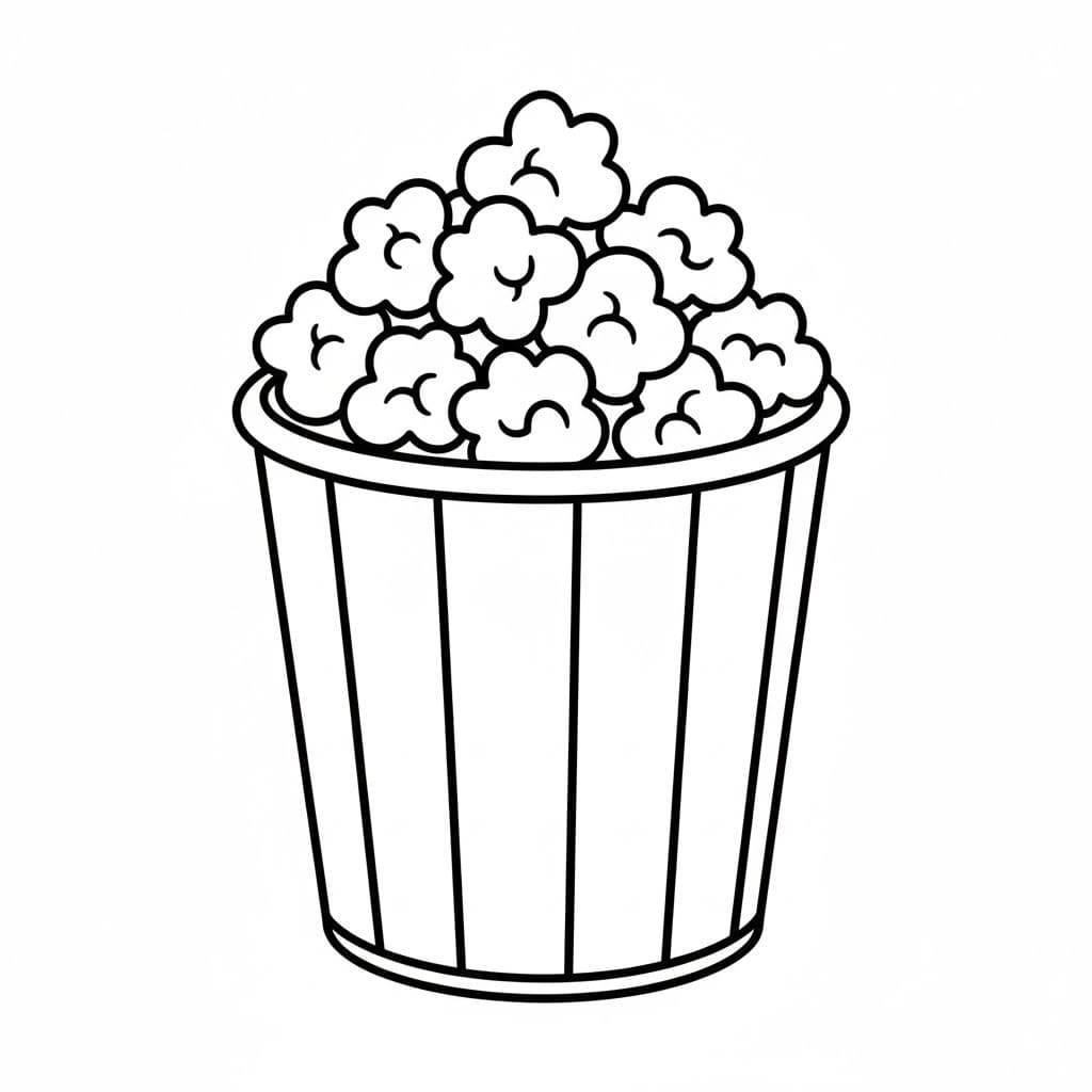 Kolorowanka Prażona Kukurydza wydruku łatwy