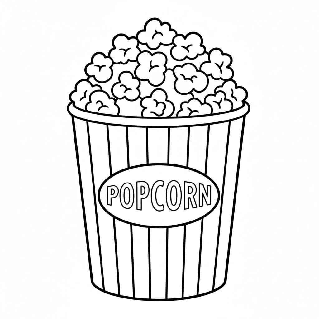 Kolorowanka Prażona Kukurydza wydruku podstawowy