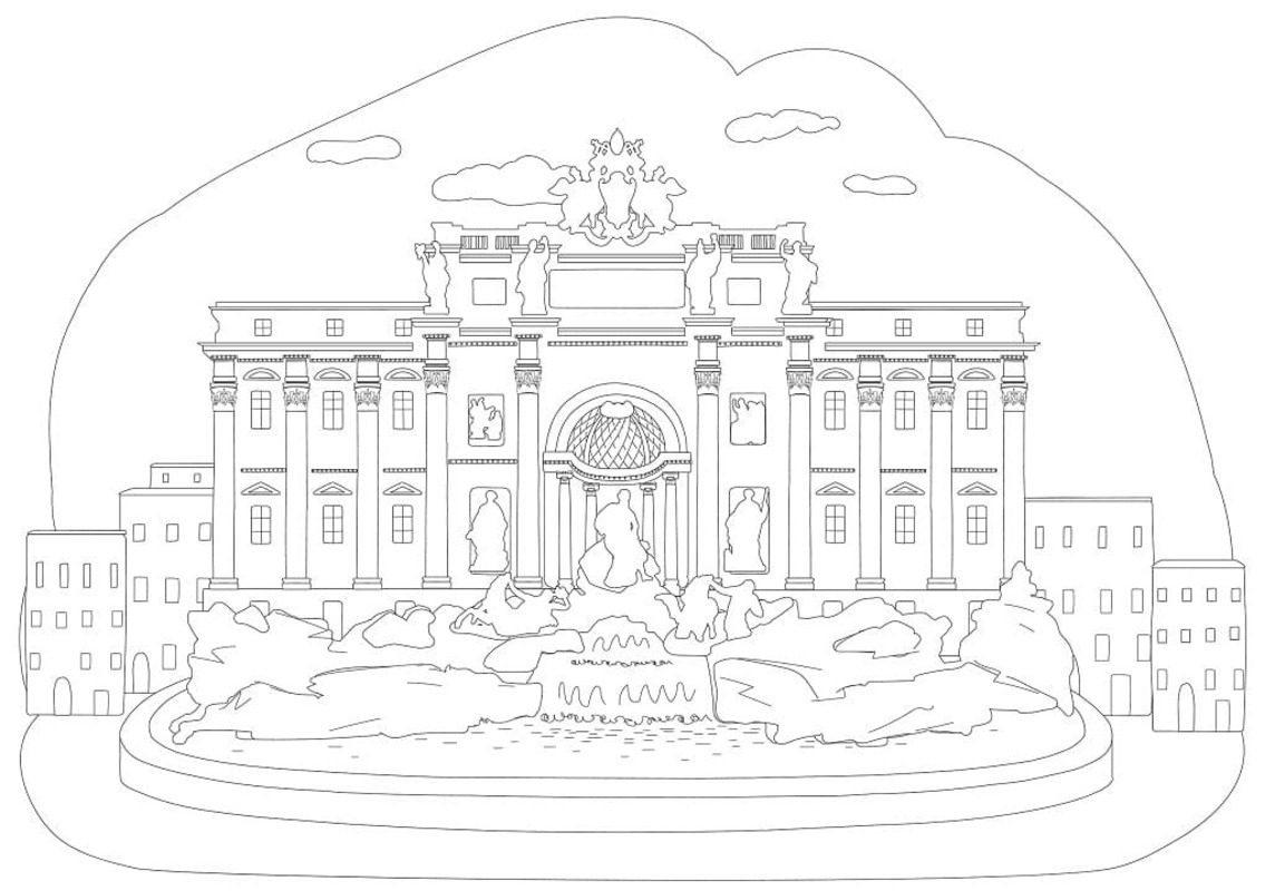 Kolorowanka Włochy bezpłatny wydruku