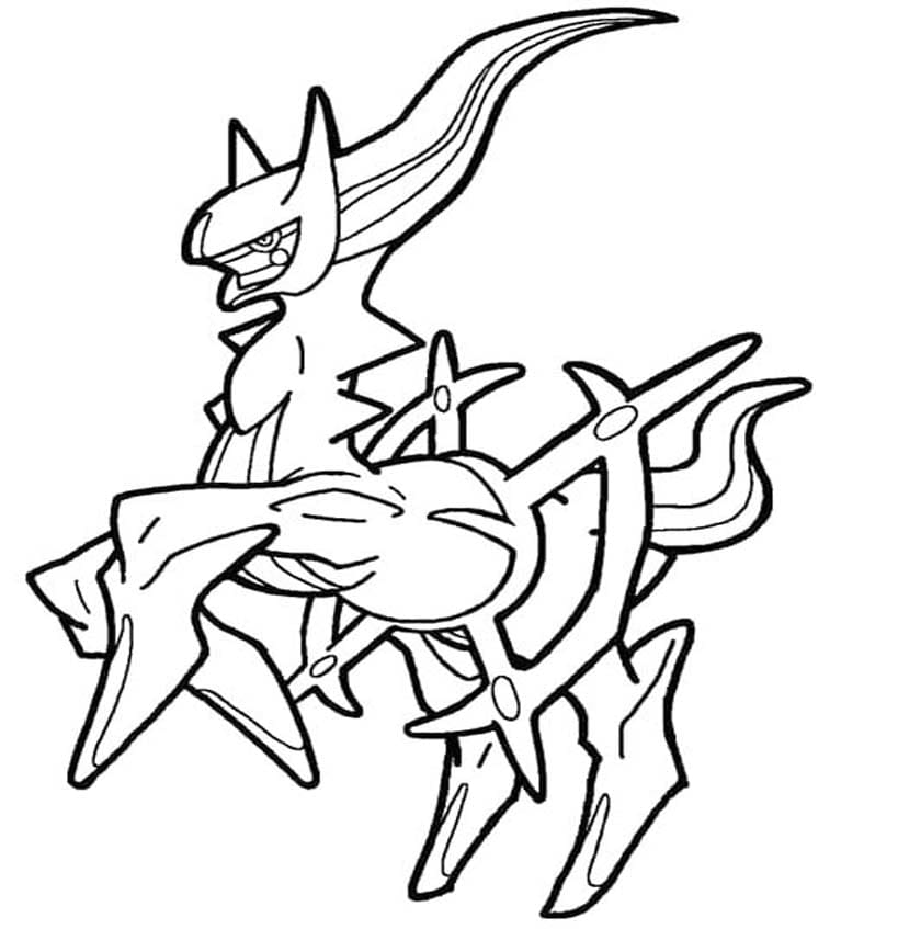 Kolorowanka Arceus wydruku dla dzieci