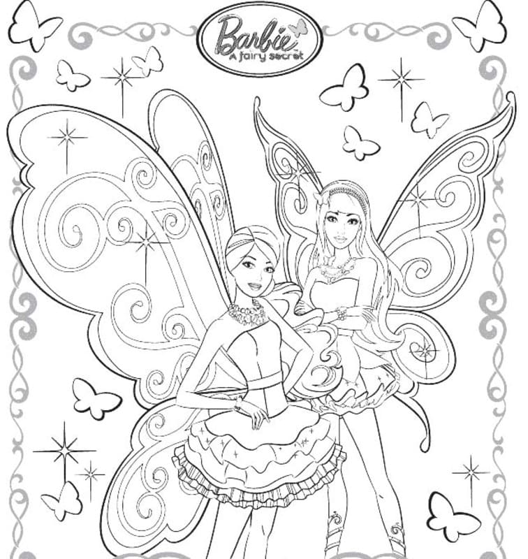 Kolorowanki Barbie Mariposa