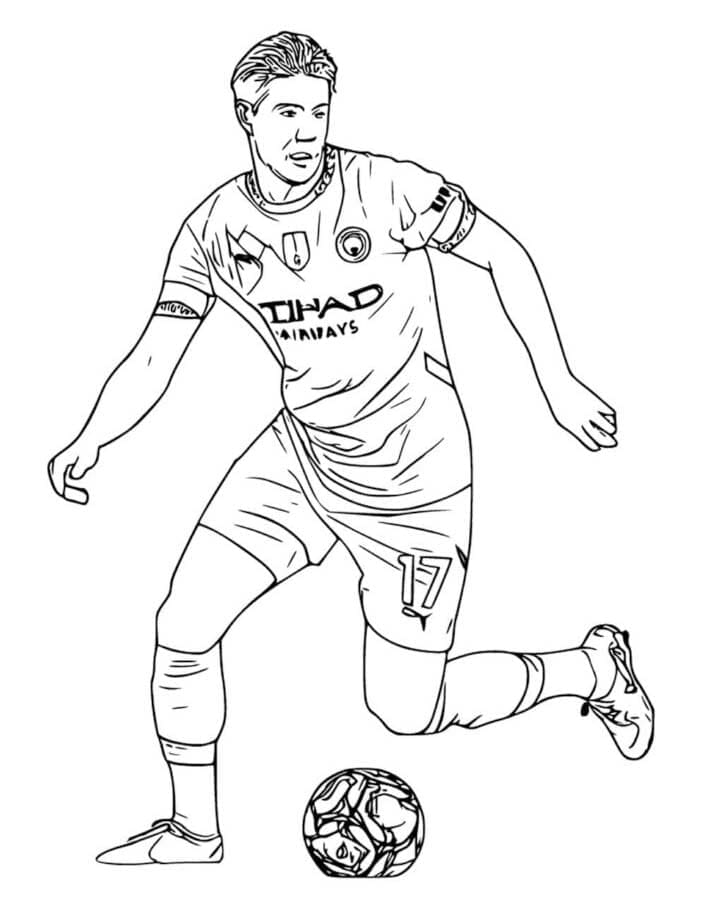 Kolorowanka Kevin De Bruyne bezpłatny łatwy