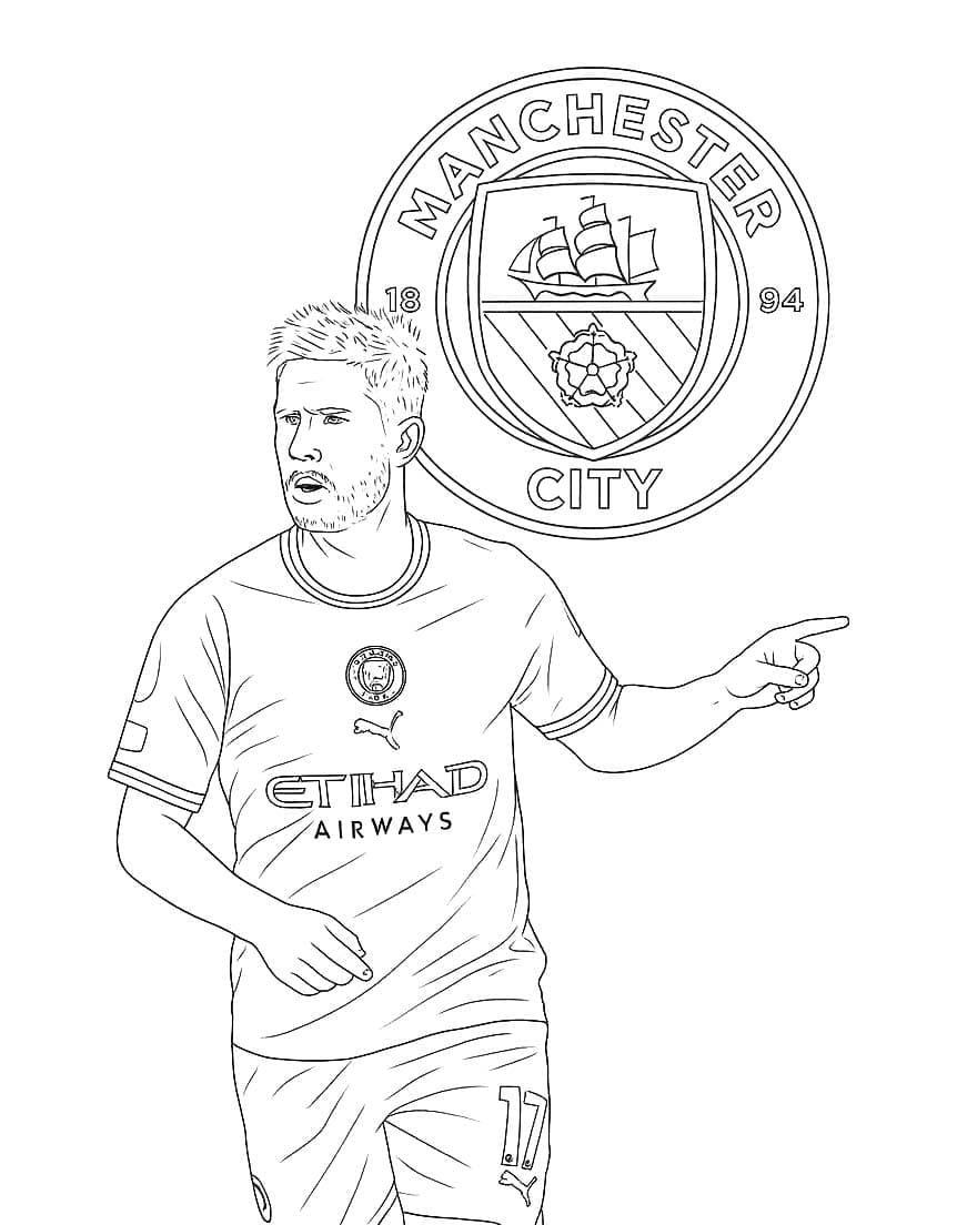 Kolorowanka Kevin De Bruyne bezpłatny podstawowy