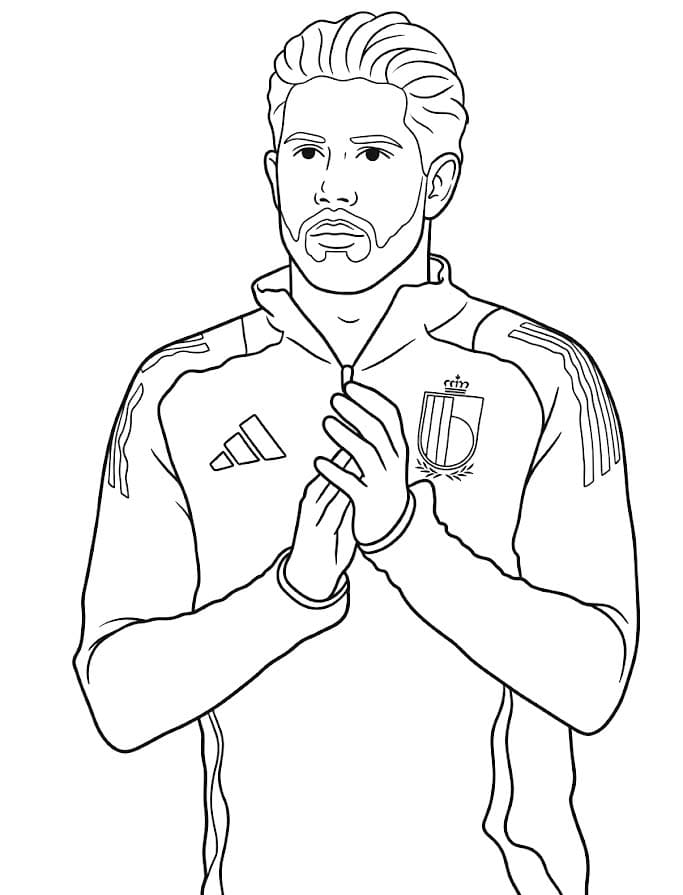 Kolorowanka Kevin De Bruyne bezpłatny wydruku dla dzieci