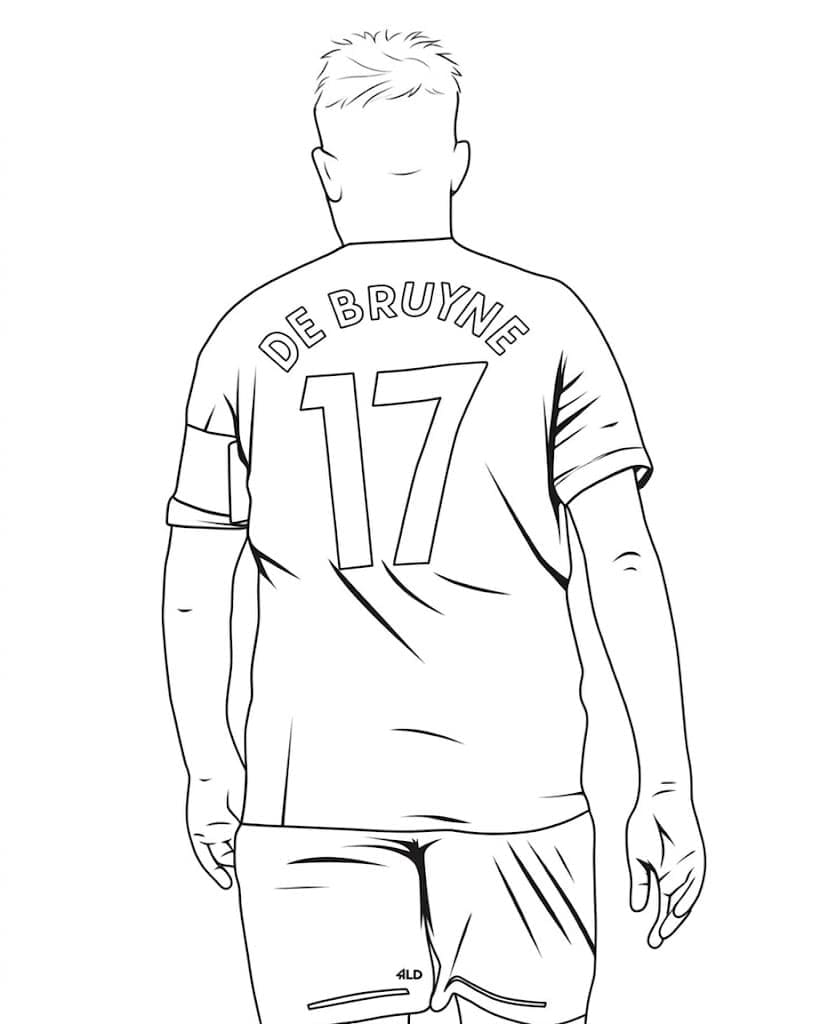 Kolorowanka Kevin De Bruyne bezpłatny wydruku łatwy