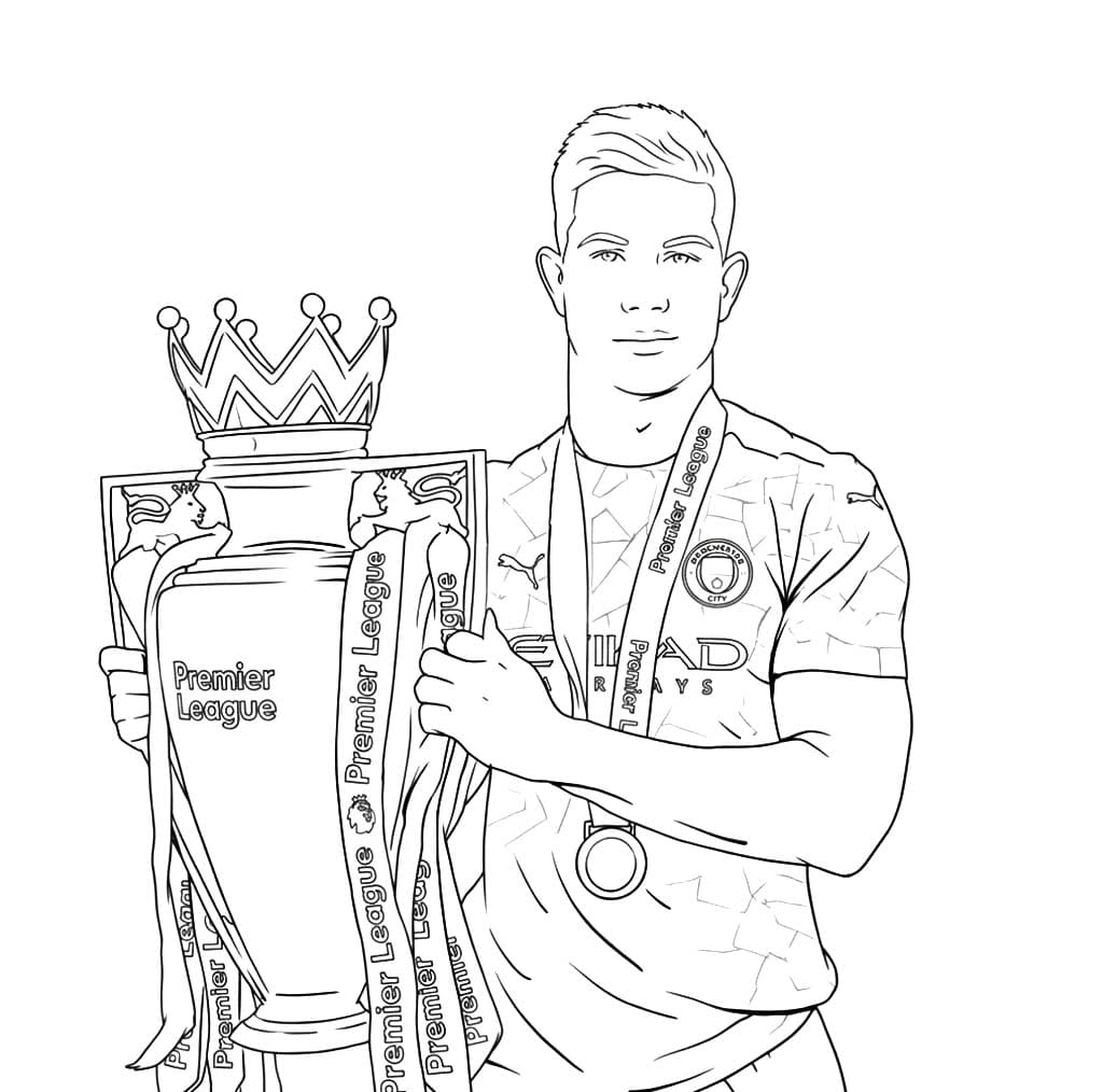 Kolorowanka Kevin De Bruyne dla dzieci