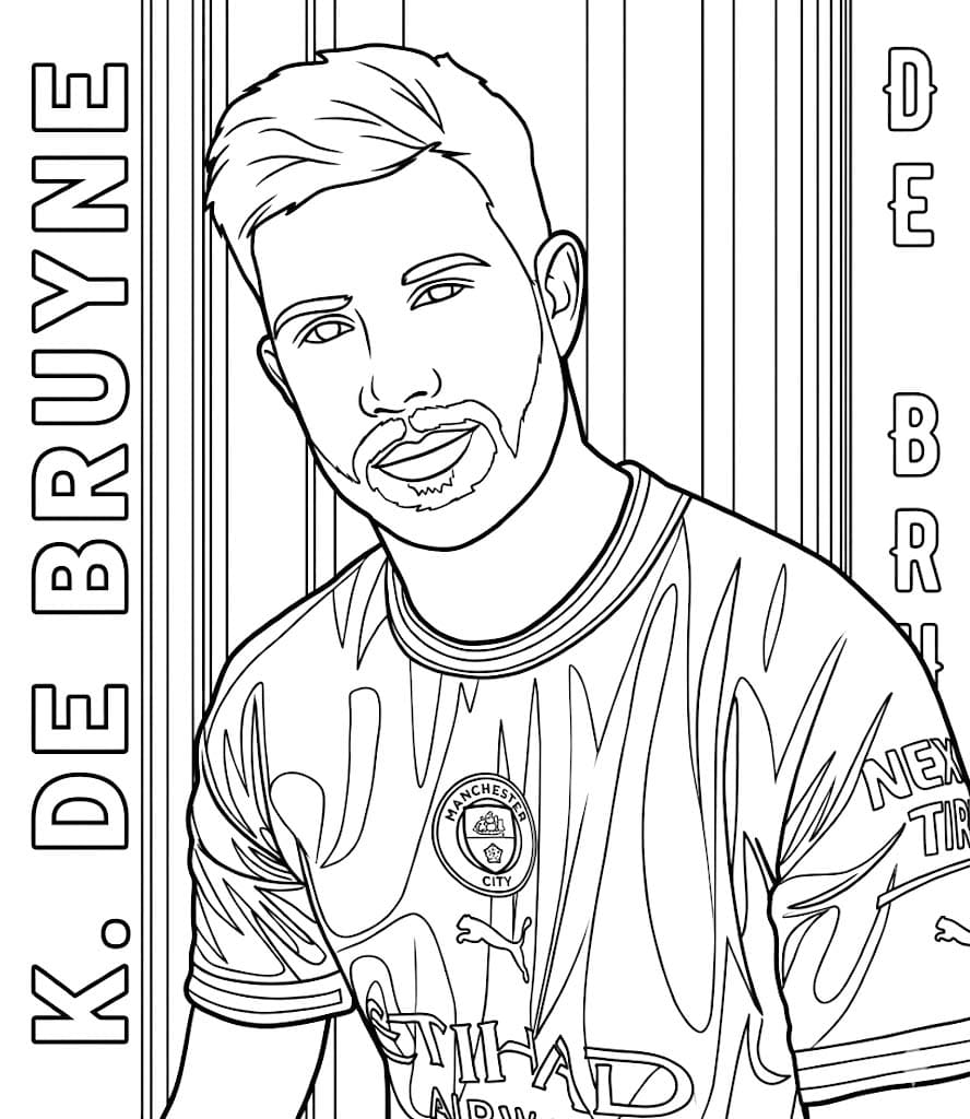 Kolorowanka Kevin De Bruyne wydruku dla dzieci