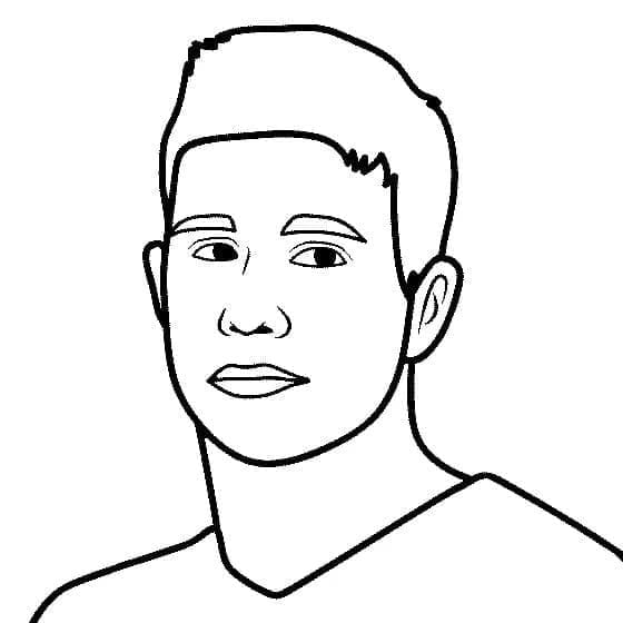 Kolorowanka Kevin De Bruyne wydruku łatwy