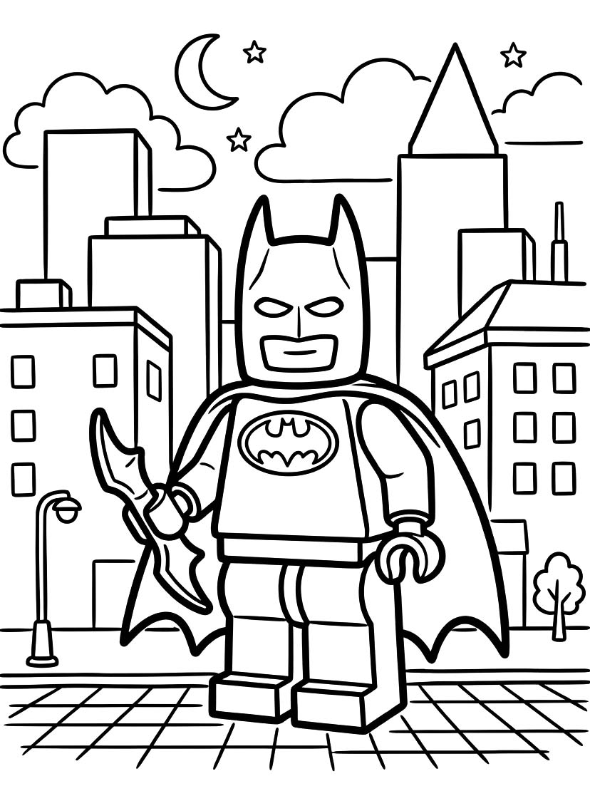 Kolorowanka Lego Batman bezpłatny wydruku prosty