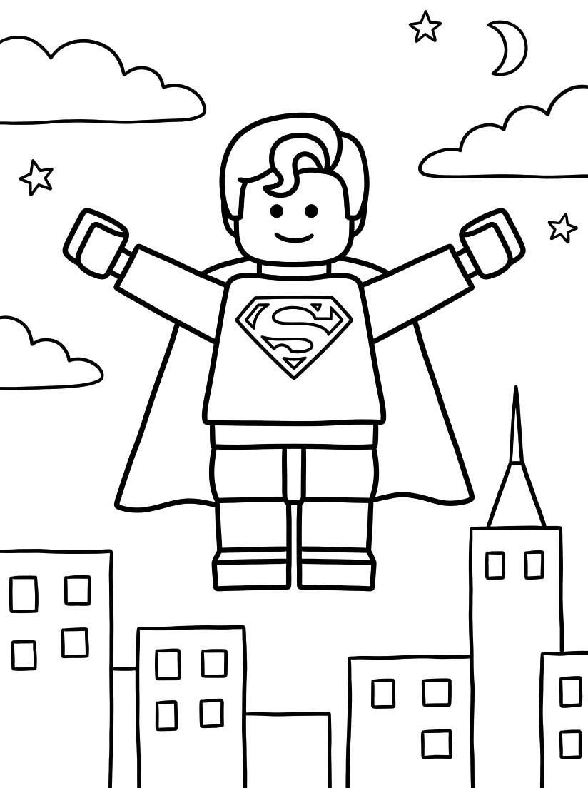 Kolorowanka Lego Superman bezpłatny dla dzieci