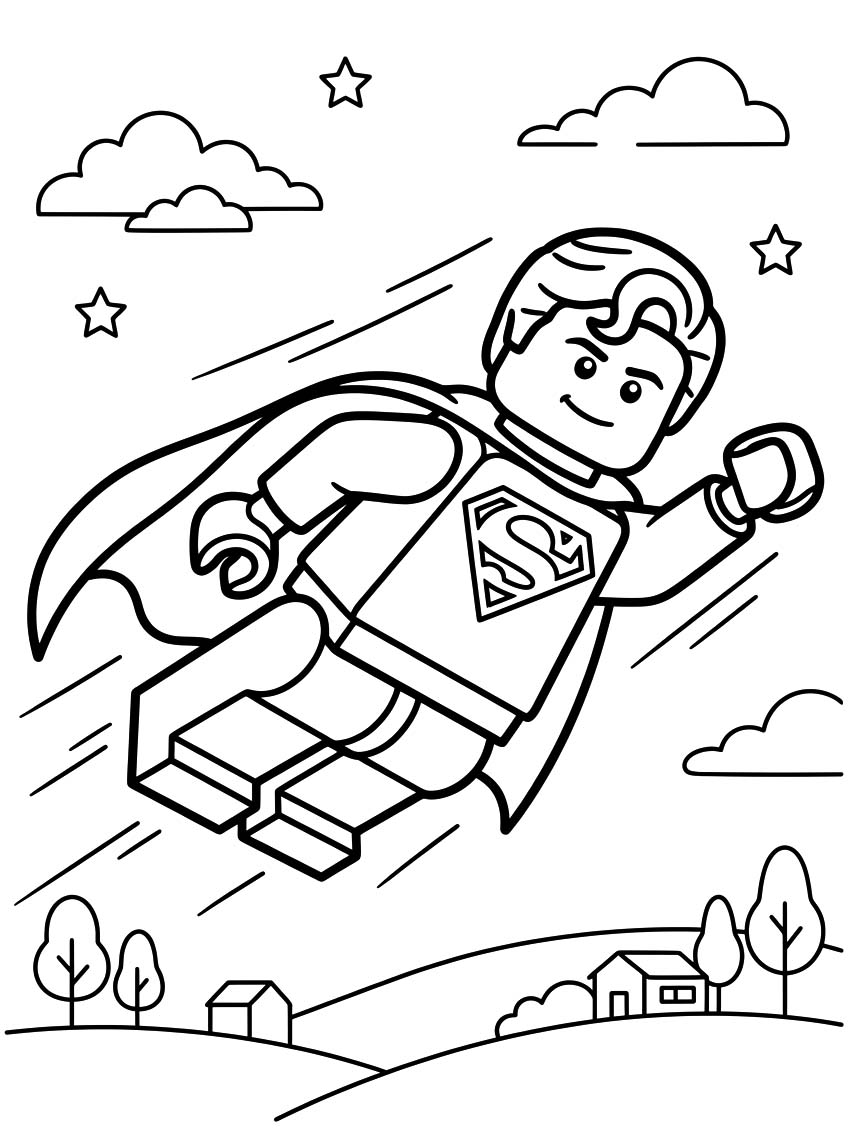 Kolorowanka Lego Superman bezpłatny prosty