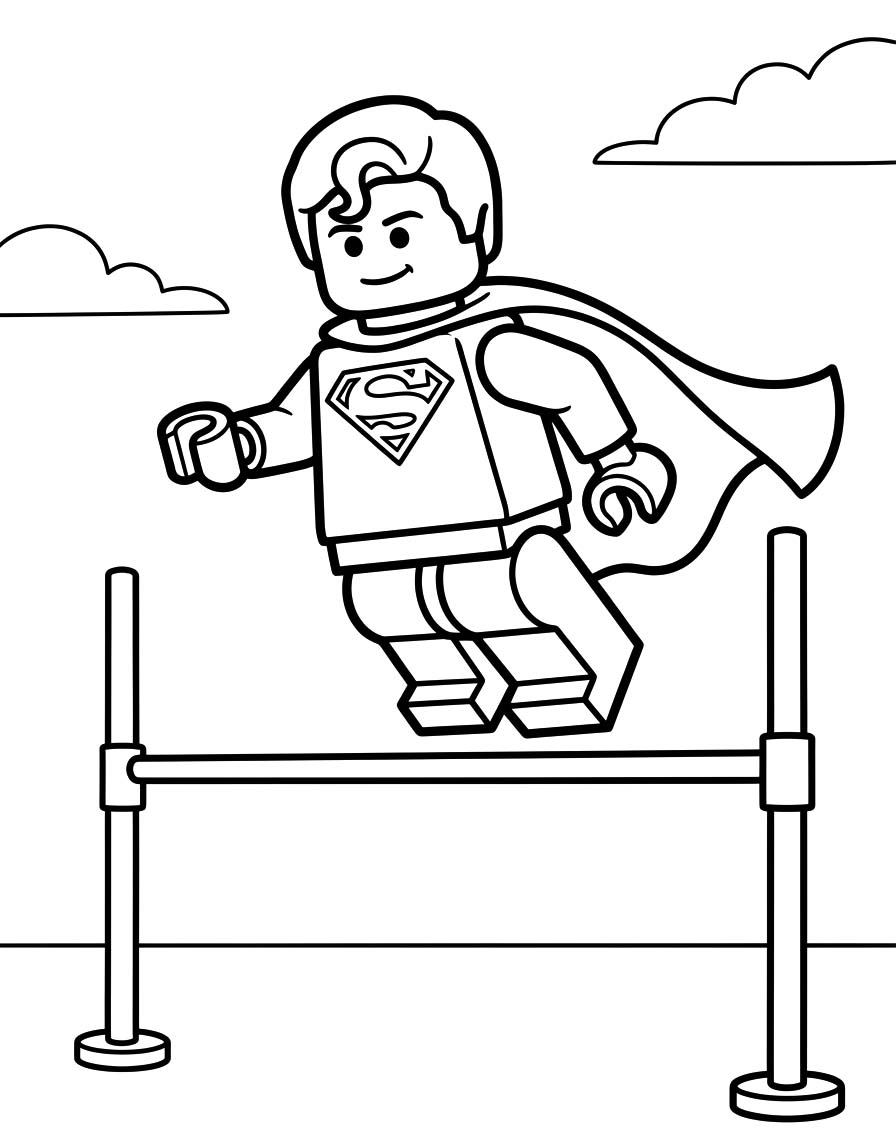 Kolorowanka Lego Superman bezpłatny wydruku dla dzieci