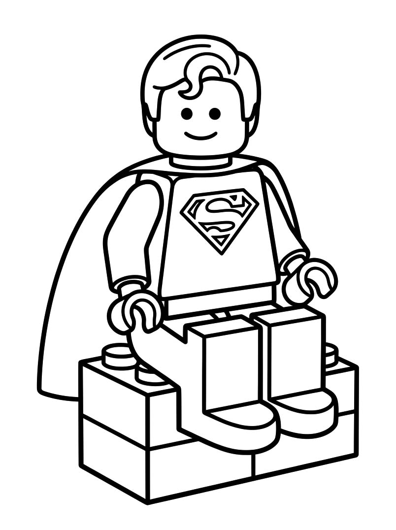 Kolorowanka Lego Superman bezpłatny wydruku łatwy
